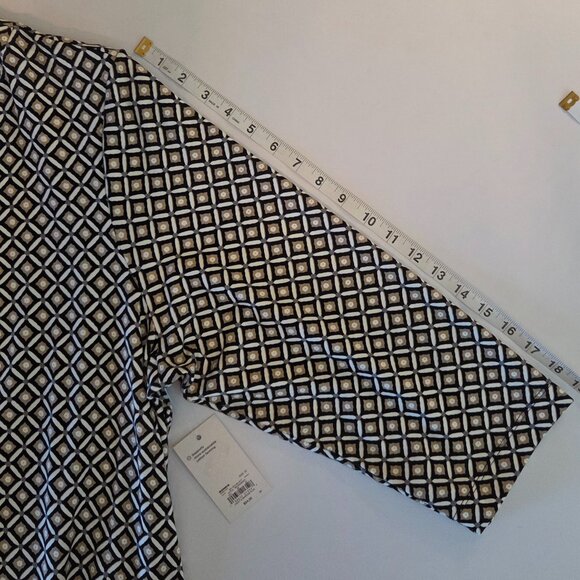 NWT -- Croft & Barrow Women’s Dress, Size 1X, Black/tan/cream geometic pattern - Picture 9 of 10